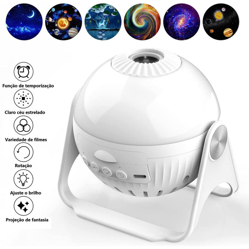 Luminária de Estrelinhas e de Galáxias - 7 Modos em LED 360°- CORES DO VENTO