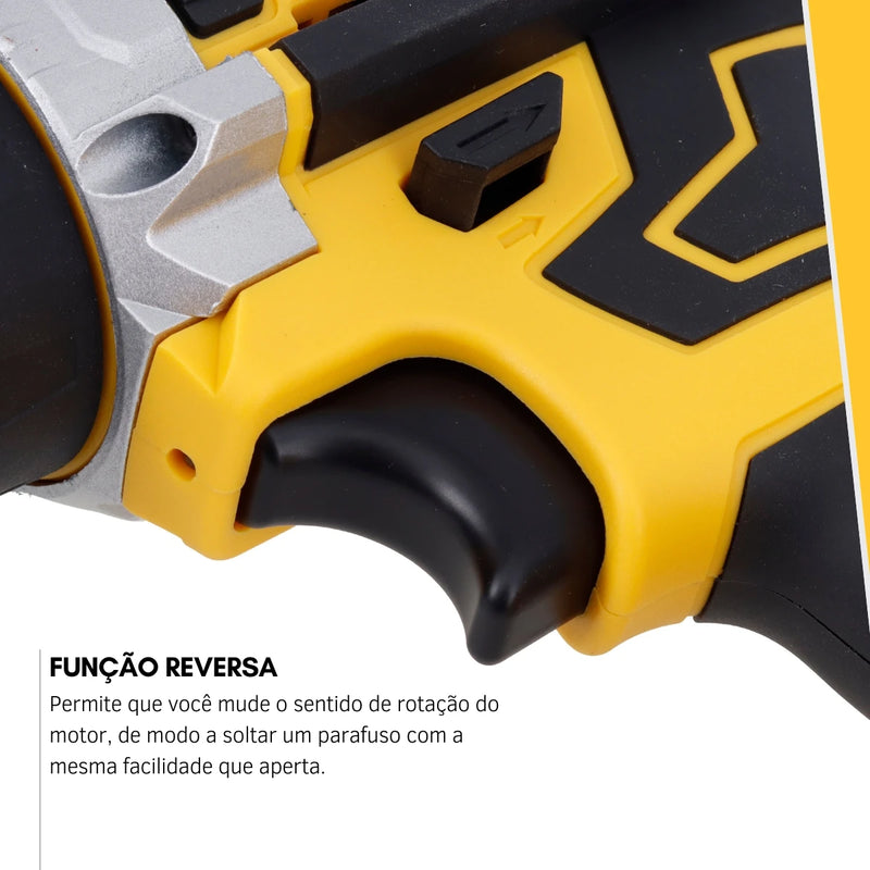 Furadeira Portátil à Bateria Profissional 26 Acessórios 2 Baterias AMG - CORES DO VENTO
