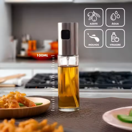 Borrifador de Óleo de Vidro Compacto Prático Cozinha Controle Dosagem Versátil Econômico - CORES DO VENTO