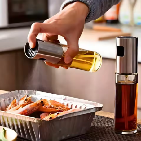 Borrifador de Óleo de Vidro Compacto Prático Cozinha Controle Dosagem Versátil Econômico - CORES DO VENTO