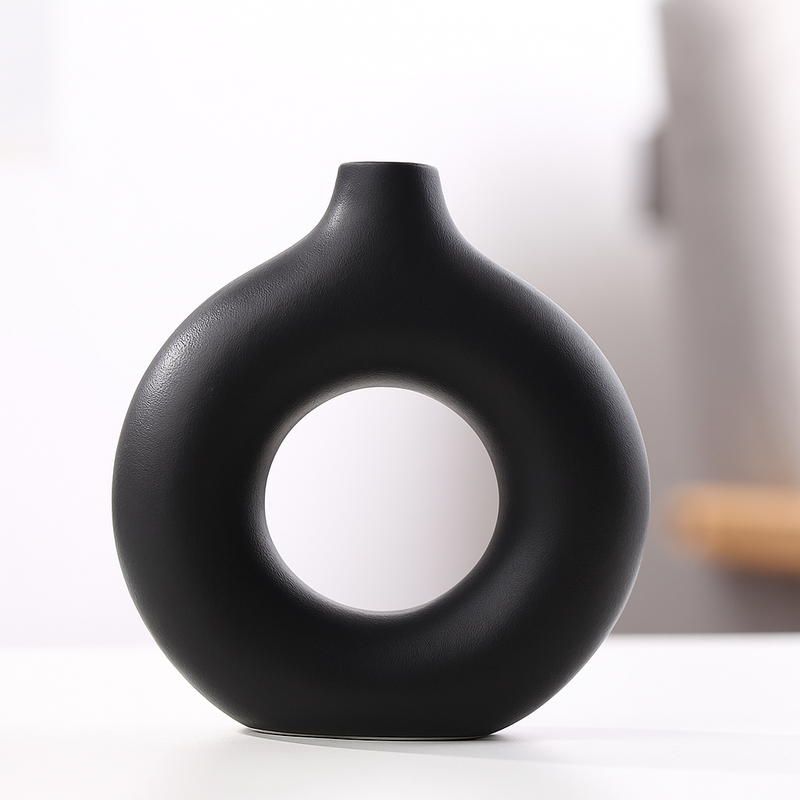 Vaso Nórdico Circular de Cerâmica Decorativo - CORES DO VENTO