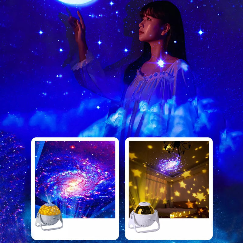 Luminária de Estrelinhas e de Galáxias - 7 Modos em LED 360°- CORES DO VENTO