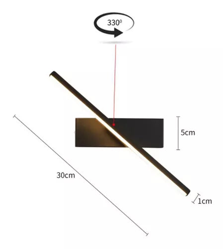 Luminária de Parede para Quarto Moderna Rotativa- CORES DO VENTO