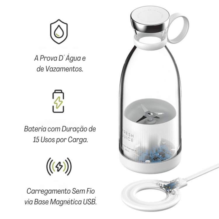 Liquidificador Portátil e Mixer Sem Fio - CORES DO VENTO