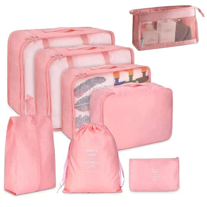 KIT 8 Bolsas Organizadoras á Prova D'água Para Viagem - CORES DO VENTO