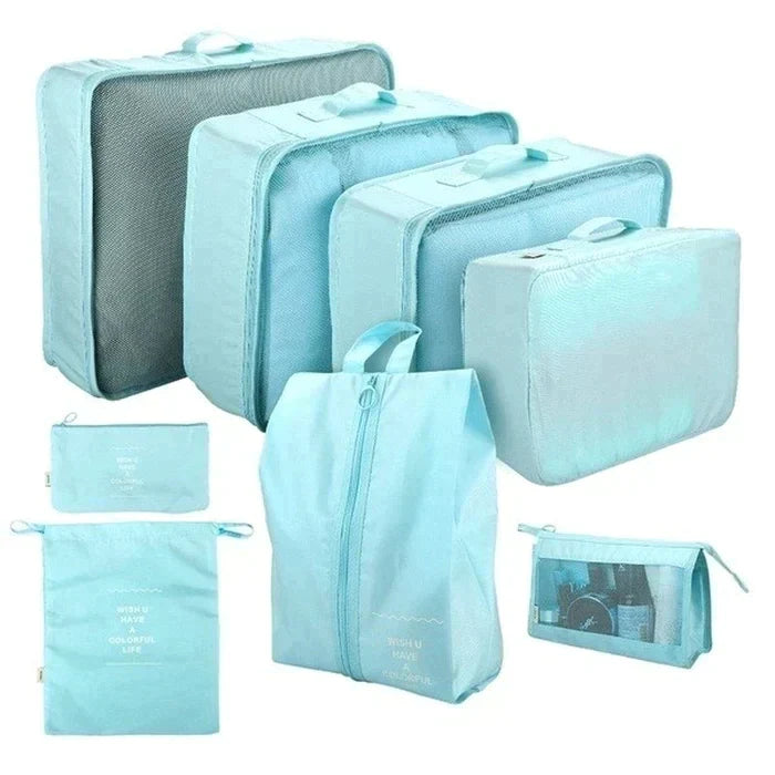 KIT 8 Bolsas Organizadoras á Prova D'água Para Viagem - CORES DO VENTO