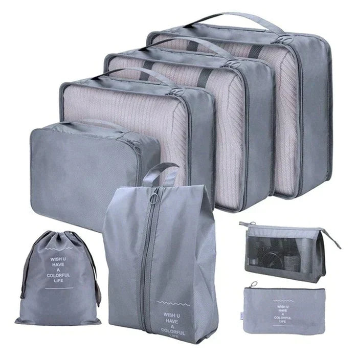 KIT 8 Bolsas Organizadoras á Prova D'água Para Viagem - CORES DO VENTO