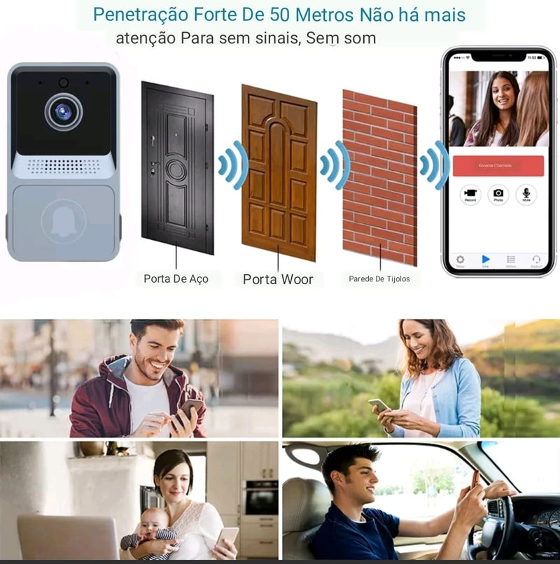 Campainha Wifi com Vídeo- CORES DO VENTO