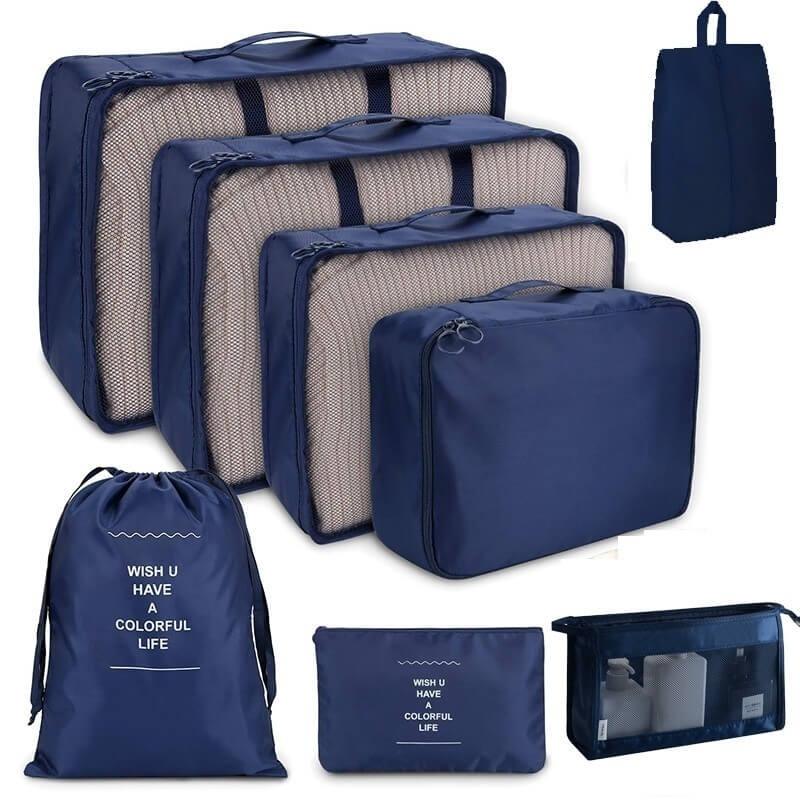 KIT 8 Bolsas Organizadoras á Prova D'água Para Viagem - CORES DO VENTO