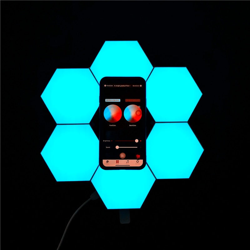 Luminária Hexagonal LED de Parede RGB- CORES DO VENTO