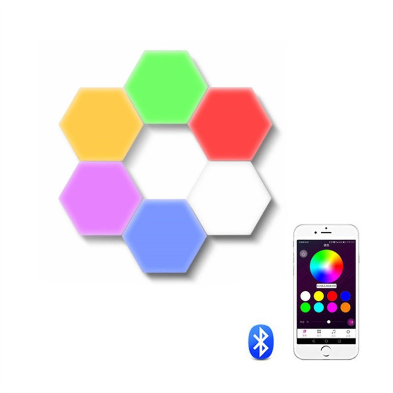 Luminária Hexagonal LED de Parede RGB- CORES DO VENTO