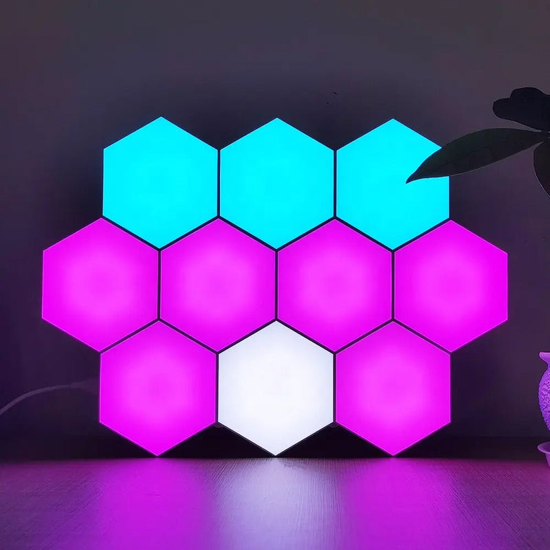 Luminária Hexagonal LED de Parede RGB- CORES DO VENTO