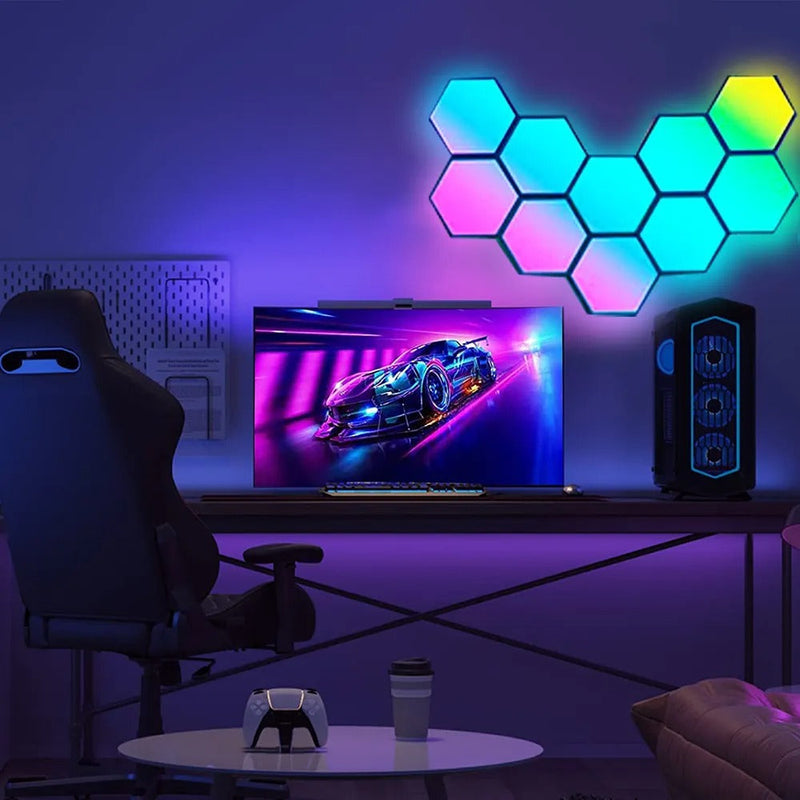 Luminária Hexagonal LED de Parede RGB- CORES DO VENTO