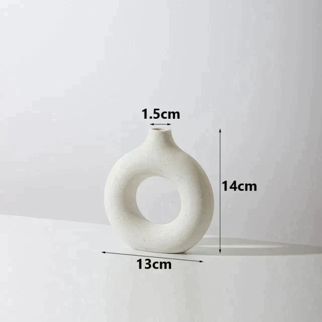 Vaso Nórdico Circular de Cerâmica Decorativo - CORES DO VENTO