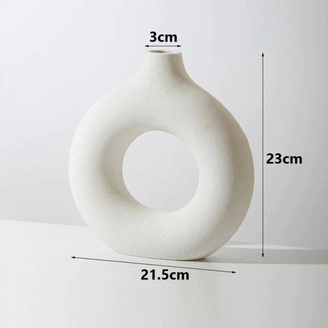 Vaso Nórdico Circular de Cerâmica Decorativo - CORES DO VENTO
